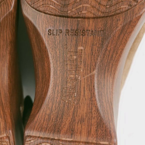 NEW ALEGRIA Rosie Tan Suede Comfort Shoes Wedge Sandals Size 38 - US 8-8.5 - Picture 10 of 12